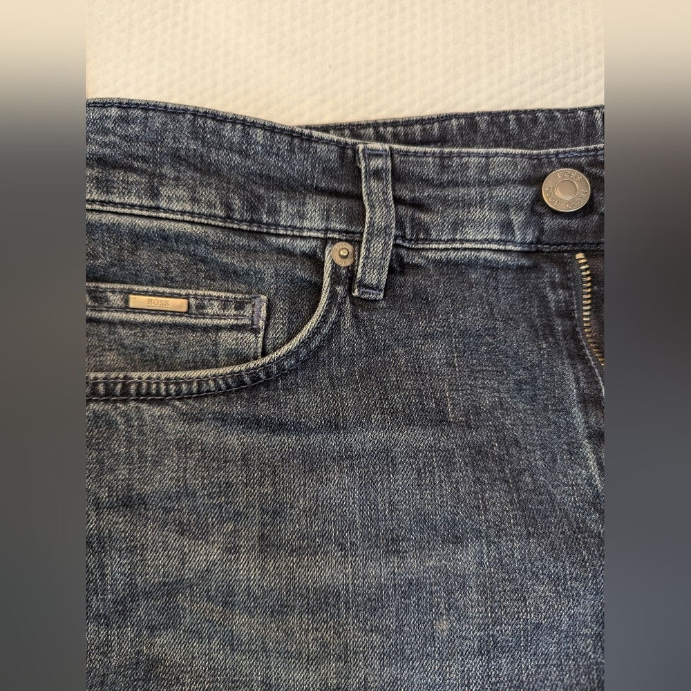 HUGO BOSS Men's Jeans Size W30 L32 Slim Fit Blue Stretch Denim Zip . - Picture 8 of 11